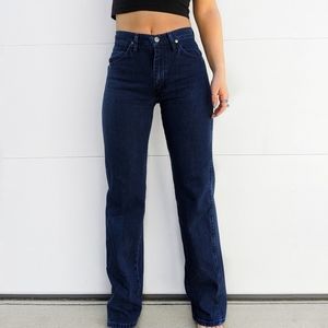Wrangler high waisted vintage dark wash jeans